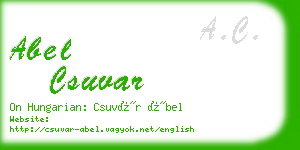 abel csuvar business card